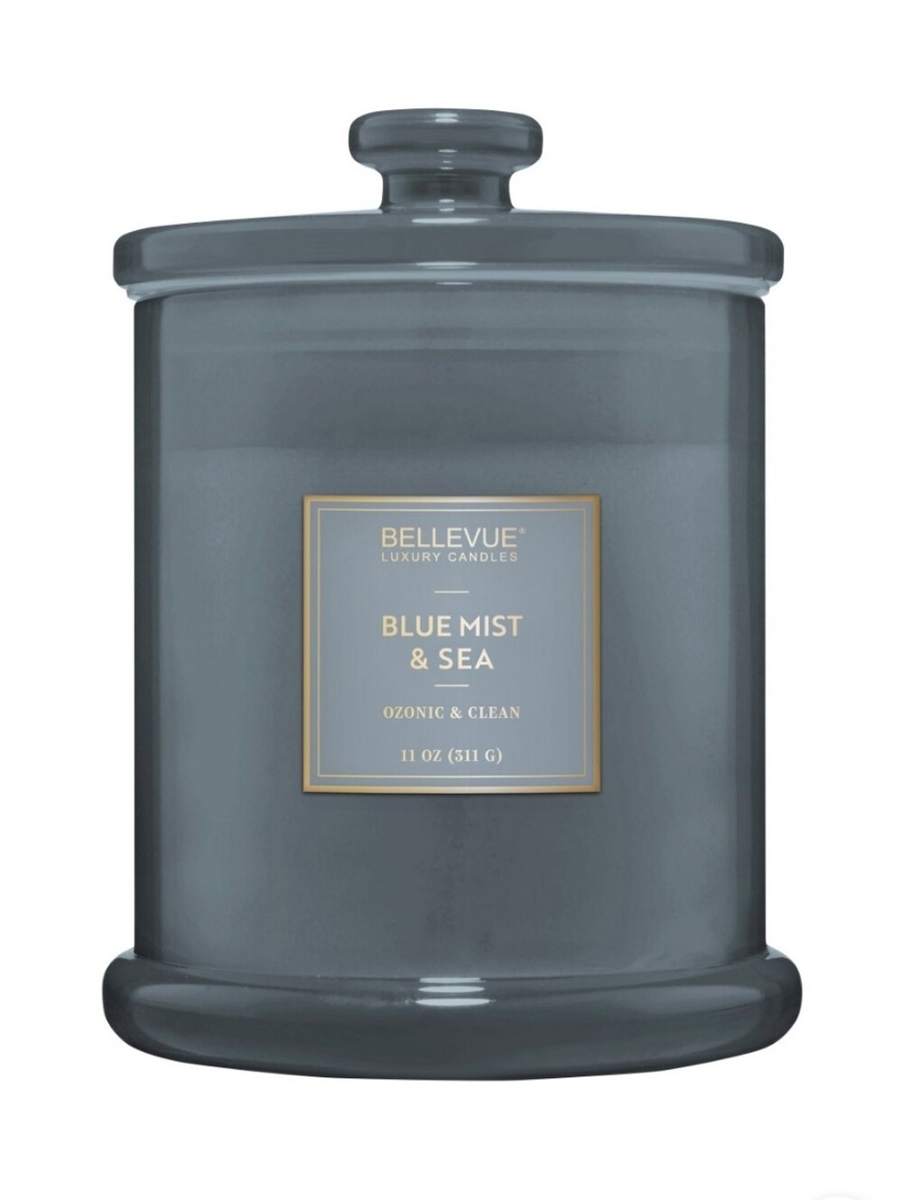 (Ew)Bellevue Luxury 11oz  Scented Glass Candle - Blue Mist &Sea